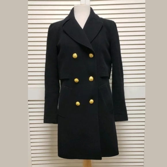 🔥SOLD THEORY Women Wool Blend Gold Button Coat. S - Picture 1 of 8